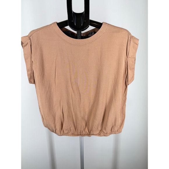 Velvet Heart Tops - Velvet Heart Los Angeles Tan Tencel Linen Button Back Blouse Top Medium